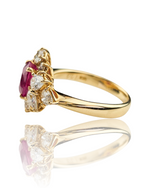 Load image into Gallery viewer, 18k Estate Ruby and Diamond Ring 2.05cts