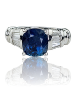 Load image into Gallery viewer, Platinum Estate Sapphire and Diamond Ring 4.53cts