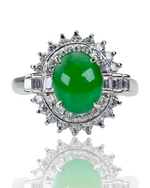 Load image into Gallery viewer, Burmese jade platinum ring