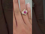 Load and play video in Gallery viewer, 18k Estate Ruby and Diamond Ring 2.05cts