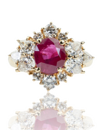 Load image into Gallery viewer, 18k Estate Ruby and Diamond Ring 2.05cts Minor