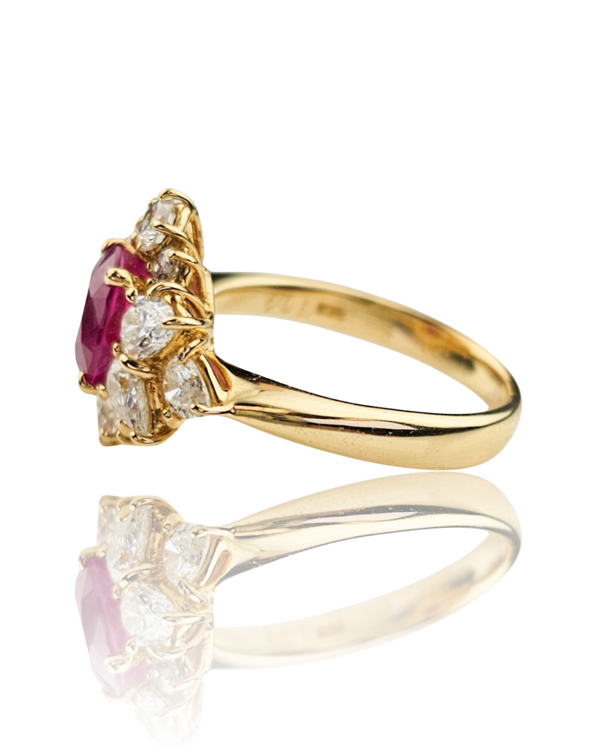 18k Estate Ruby and Diamond Ring 2.05cts