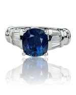 Load image into Gallery viewer, Platinum  Estate Sapphire and Diamond Ring 4.53cts
