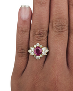Load image into Gallery viewer, 18k Estate Ruby and Diamond Ring 2.05cts
