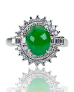 Load image into Gallery viewer, Burmese jade platinum ring