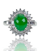 Burmese jade platinum ring