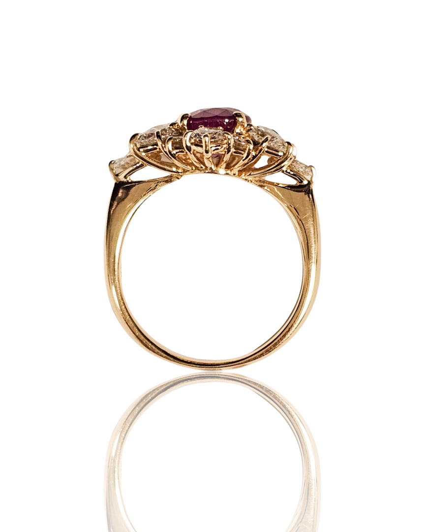 18k Estate Ruby and Diamond Ring 2.05cts